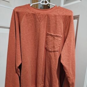 Orvis Mens Rust Orange Crewneck Sweatshirt Size XL